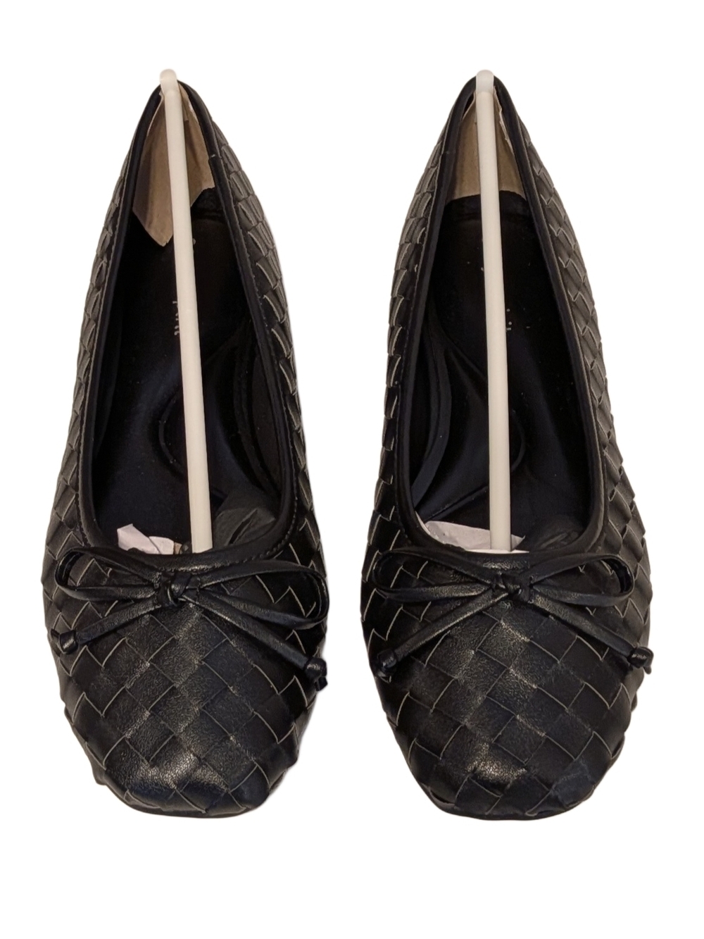 Easy Spirit Black Woven Bow Flats